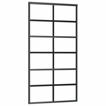 vidaXL Συρόμενη πόρτα με σετ υλικού Μαύρο 102x205 cm ESG Γυαλί