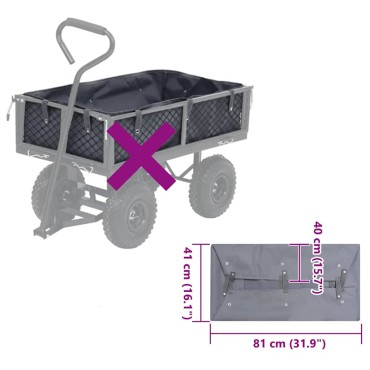 vidaXL Επένδυση Καροτσιού Κήπου Σκ. Γκρι 81 x 41 x 40 εκ.Υφασμάτινη
