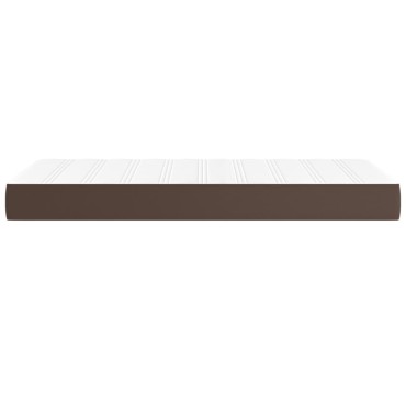 vidaXL Στρώμα με Pocket Springs Καφέ 90x200x20cm Συνθετικό Δέρμα 1 τεμ. - Μονό