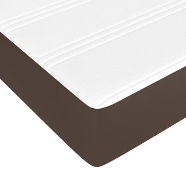 vidaXL Στρώμα με Pocket Springs Καφέ 90x200x20cm Συνθετικό Δέρμα 1 τεμ. - Μονό