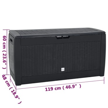 vidaXL Μπαούλο Αποθήκευσης Κήπου Ανθρακί 119x48x60cm απο Πολυπ/λένιο 1 τεμ.