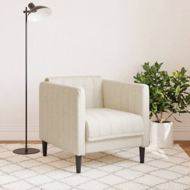 vidaXL Πολυθρόνα Μπεζ Λινή 69x76,5x74,5cm 1 τεμ. Γωνιακός