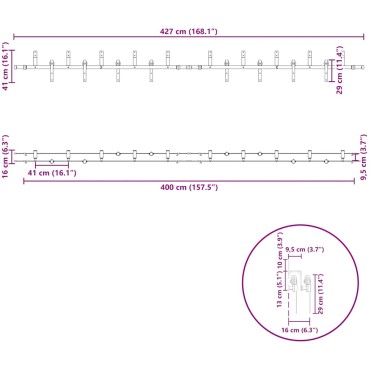 vidaXL Μηχανισμός Συρόμενης Μεσόπορτας Μαύρος 427 εκ. Ατσάλινος