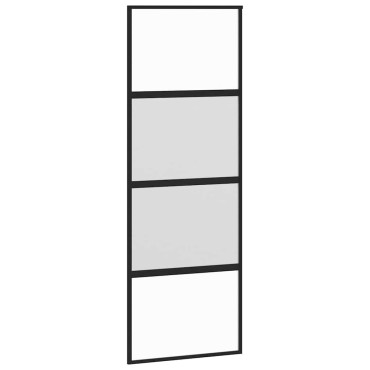 vidaXL Συρόμενη πόρτα με σετ υλικού 76x205 cm από γυαλί&Αλουμίνιο