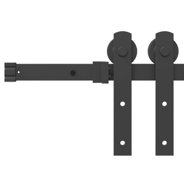 vidaXL Κιτ υλικού συρόμενης πόρτας 152 cm χάλυβα μαύρο