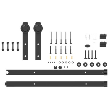 vidaXL Κιτ υλικού συρόμενης πόρτας 152 cm χάλυβα μαύρο