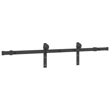 vidaXL Κιτ υλικού συρόμενης πόρτας 152 cm χάλυβα μαύρο