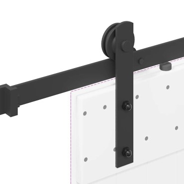 vidaXL Κιτ υλικού συρόμενης πόρτας 152 cm χάλυβα μαύρο