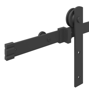 vidaXL Κιτ υλικού συρόμενης πόρτας 152 cm χάλυβα μαύρο