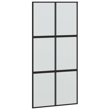 vidaXL Σετ συρόμενης πόρτας με υλικό μαύρο 102,5x205 cm