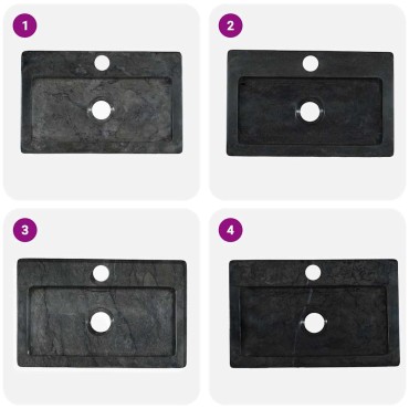 vidaXL Νιπτήρας Επιτοίχιος Μαύρος 38 x 24 x 6,5 εκ. Μαρμάρινος