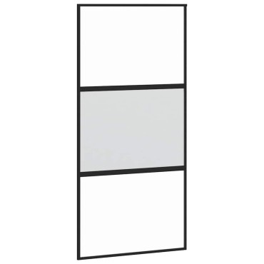 vidaXL Συρόμενη πόρτα με σετ υλικού 102,5x205 cm από γυαλί&Αλουμίνιο