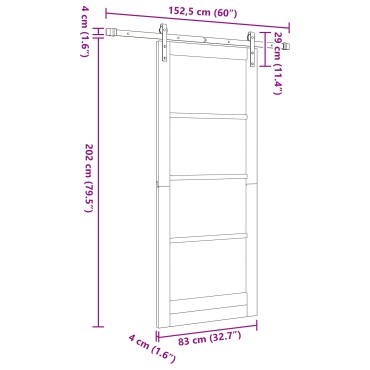 vidaXL Συρόμενη Πόρτα με Σετ Αξεσουάρ 'ORKDAL' Λευκή 83x202 cm