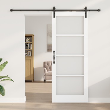 vidaXL Συρόμενη Πόρτα με Σετ Χαλκά 'ORKDAL' Λευκή 83x211 cm