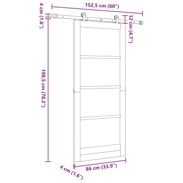 vidaXL Συρόμενη Πόρτα με Σετ Υλικών 'ORKDAL' Λευκή 86x198.5 εκ.