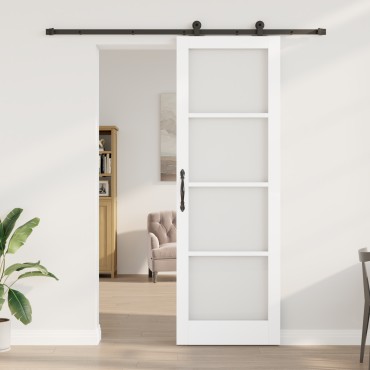 vidaXL Συρόμενη Πόρτα με Σετ Υλικών 'ORKDAL' Λευκό 78x232 εκ