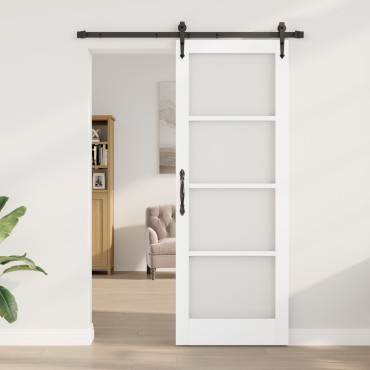 Πόρτα vidaXL με σετ υλικών 'ORKDAL' Λευκή 78x211 εκ., Εσωτερική Πόρτα vidaXL με Γυαλί 'ORKDAL' Λευκή 78x211x4 εκ.