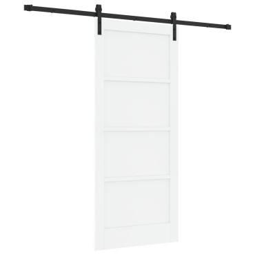 vidaXL Διαθέσιμη πόρτα με σετ υλικών λευκή 86x198.5 cm solid ξύλο πεύκου