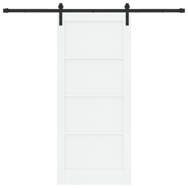 vidaXL Διαθέσιμη πόρτα με σετ υλικών λευκή 86x198.5 cm solid ξύλο πεύκου