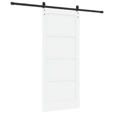 vidaXL Διαθέσιμη πόρτα με σετ υλικών λευκή 86x198.5 cm solid ξύλο πεύκου