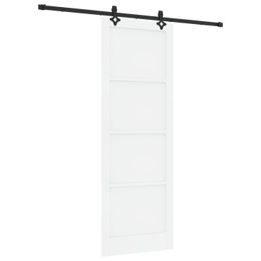 vidaXL Συρόμενη Πόρτα με Σετ hardware "ORKDAL" Λευκό Σοκολάτα Ξύλο Πεύκου, Εσωτερική Πόρτα "ORKDAL" Λευκή 83x232x4 εκ. Σοκολάτα Ξύλο Πεύκου
