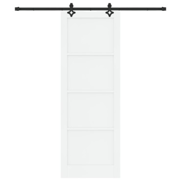 vidaXL Συρόμενη Πόρτα με Σετ hardware "ORKDAL" Λευκό Σοκολάτα Ξύλο Πεύκου, Εσωτερική Πόρτα "ORKDAL" Λευκή 83x232x4 εκ. Σοκολάτα Ξύλο Πεύκου