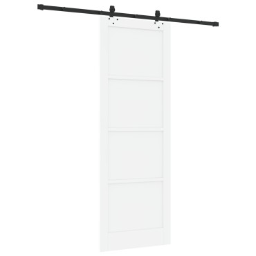 vidaXL Συρόμενη Πόρτα με Σετ hardware "ORKDAL" Λευκό Σοκολάτα Ξύλο Πεύκου, Εσωτερική Πόρτα "ORKDAL" Λευκή 83x232x4 εκ. Σοκολάτα Ξύλο Πεύκου
