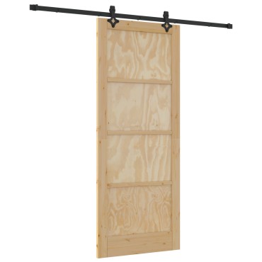 Συρόμενη Πόρτα vidaXL με σετ αξεσουάρ 'ORKDAL'Solid Wood Pine, Εσωτερική Πόρτα vidaXL 'ORKDAL'86x211x4 cm Solid Wood Pine