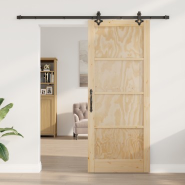 Συρόμενη Πόρτα vidaXL με σετ αξεσουάρ 'ORKDAL'Solid Wood Pine, Εσωτερική Πόρτα vidaXL 'ORKDAL'86x211x4 cm Solid Wood Pine