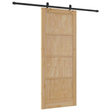 Συρόμενη Πόρτα vidaXL με σετ αξεσουάρ 'ORKDAL'Solid Wood Pine, Εσωτερική Πόρτα vidaXL 'ORKDAL'86x211x4 cm Solid Wood Pine