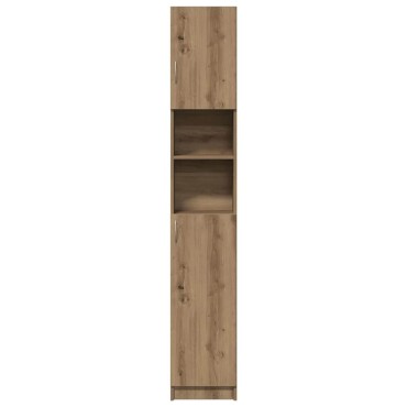 vidaXL Ντουλάπι Μπάνιου Χειροποίητο Δρυς 32x25,5x190cm από Τεχνητό Ξύλο
