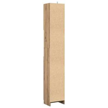 vidaXL Ντουλάπι Μπάνιου Χειροποίητο Δρυς 32x25,5x190cm από Τεχνητό Ξύλο