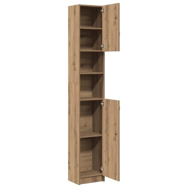 vidaXL Ντουλάπι Μπάνιου Χειροποίητο Δρυς 32x25,5x190cm από Τεχνητό Ξύλο
