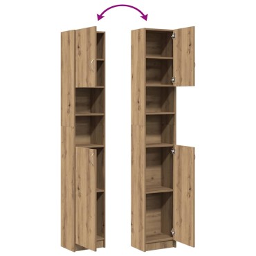 vidaXL Ντουλάπι Μπάνιου Χειροποίητο Δρυς 32x25,5x190cm από Τεχνητό Ξύλο