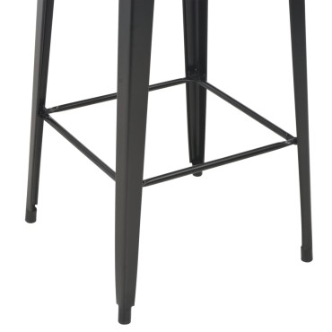vidaXL Τραπέζι Μπαρ μαύρος 60x60x108cm από Μασίφ Ξύλο Πεύκου/Ατσάλι 1 τεμ.