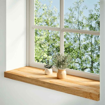 vidaXL Περβάζια παραθύρων 2 τεμ. Αν. Καφέ 90x30x2 εκ. Μασίφ Ξύλο Δρυός