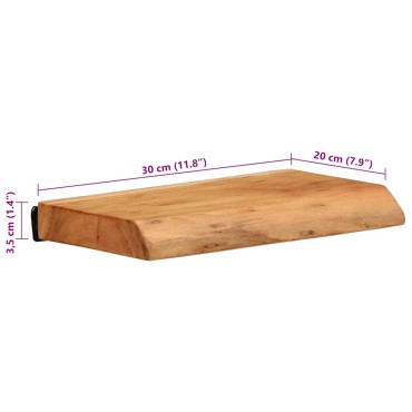 vidaXL Ράφια Τοίχου 2 τεμ. 30x20x3,5cm από Μασίφ Ξύλο Ακακίας