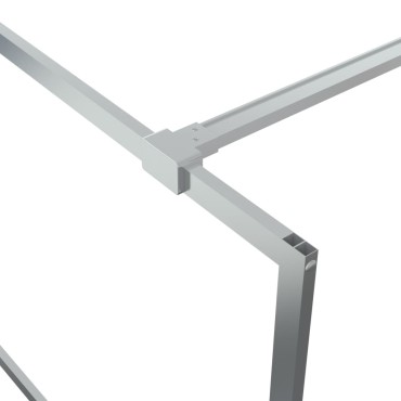 vidaXL Διαχωριστικό Ντουζιέρας Ασημί 115x195 εκ. από Διαυγές Γυαλί ESG