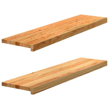 vidaXL Πατάκια Σκάλας 2 τεμ. Ανοιχτό Καφέ 100x30x2 cm Ξύλο Δρυός