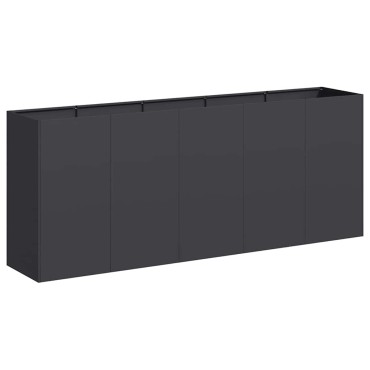 vidaXL Ζαρντινιέρα Μαύρη 200x40x80 εκ. από Χάλυβα Ψυχρής Έλασης