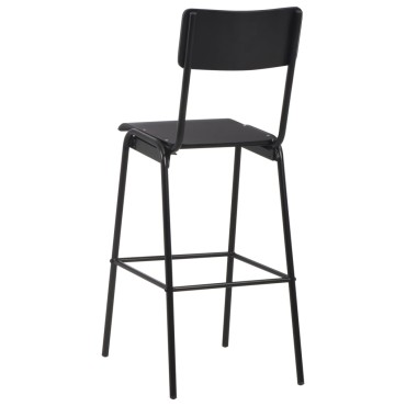 vidaXL Σετ Επίπλων Μπαρ 3 τεμ. Μαύρο Ατσάλινο 60x60x108cm