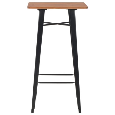 vidaXL Σετ Επίπλων Μπαρ 3 τεμ. Μαύρο Ατσάλινο 60x60x108cm