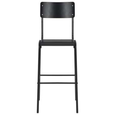 vidaXL Σετ Επίπλων Μπαρ 3 τεμ. Μαύρο Ατσάλινο 60x60x108cm