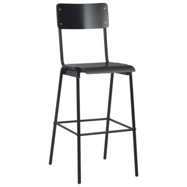 vidaXL Σετ Επίπλων Μπαρ 3 τεμ. Μαύρο Ατσάλινο 60x60x108cm