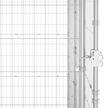 vidaXL Κλουβί Σκύλου Εξ. Χώρου με Στέγαστρο 4,84 μ² Γαλβ. Χάλυβας