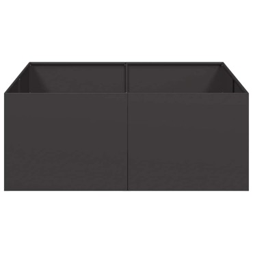 vidaXL Ζαρντινιέρα Μαύρη 100x100x40 εκ. από Χάλυβα
