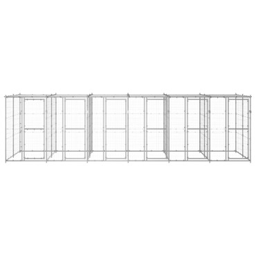 vidaXL Κλουβί Σκύλου Εξ. Χώρου με Στέγαστρο 14,52 μ² Γαλβ. Χάλυβας