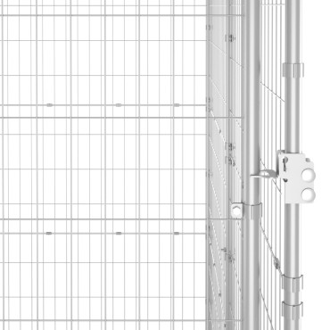 vidaXL Κλουβί Σκύλου Εξ. Χώρου με Στέγαστρο 14,52 μ² Γαλβ. Χάλυβας