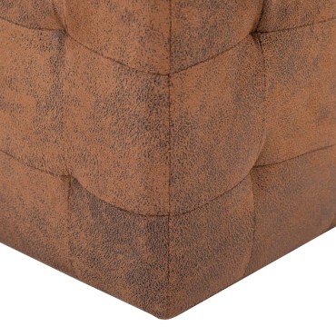 vidaXL Σκαμπό Πουφ 2 τεμ. Καφέ 30x30x30cm από Συνθετικό Καστόρι