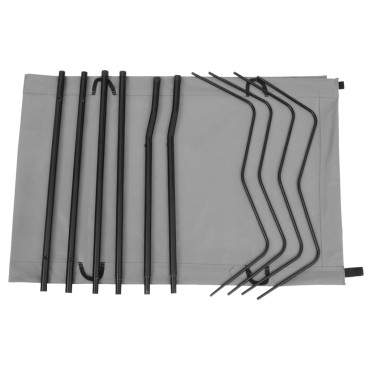 vidaXL Κρεβάτι Κάμπινγκ Γκρι 180x60x19εκ. Ύφασμα Oxford και Ατσάλι